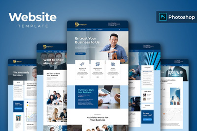 时尚高端专业多用途的公司业务网站设计（PSD）