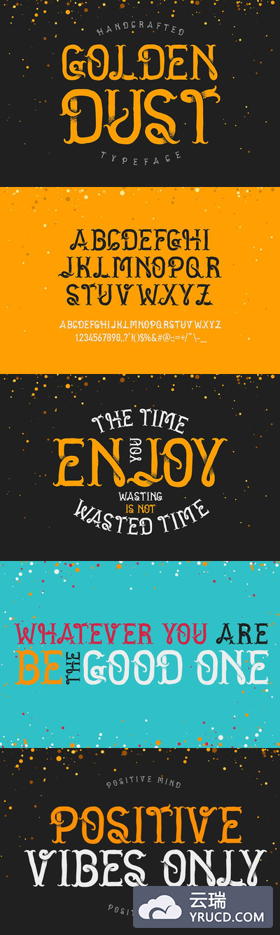 金粉装饰梦幻字体 Golden Dust decorative font