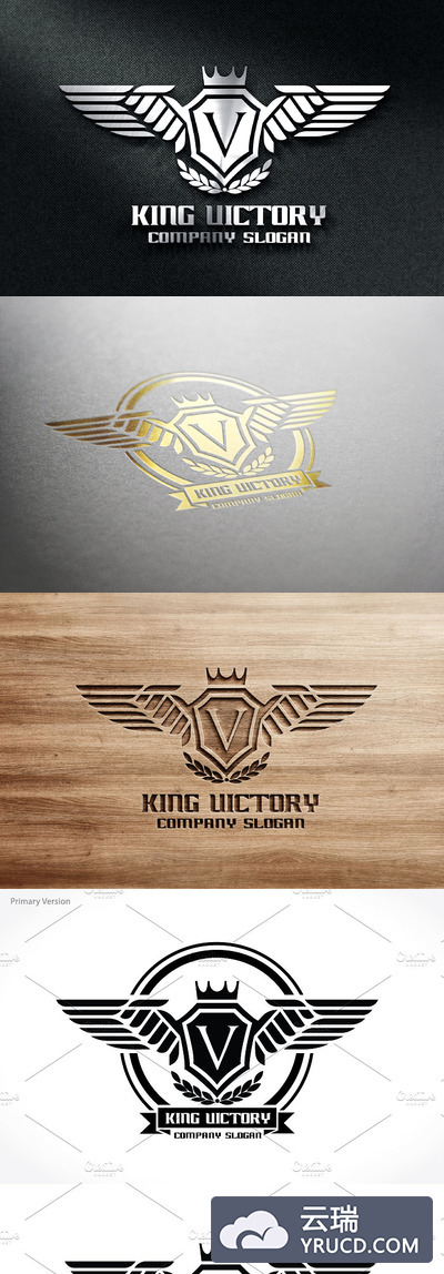 高端国王logo模板 King Victory Logo