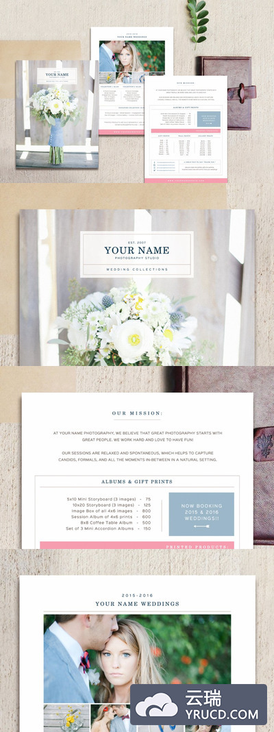 婚礼画册手册模板 Wedding Photographer Price List