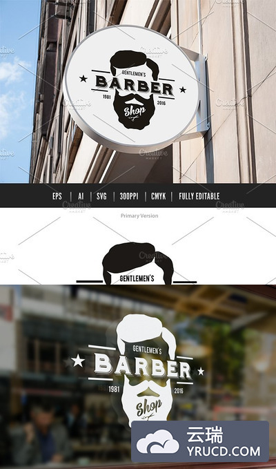 时尚理发店logo模板 Barber Shop