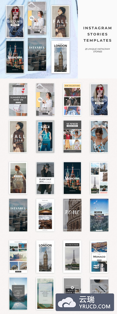 时尚图片广告模板 25 Instagram Stories Templates