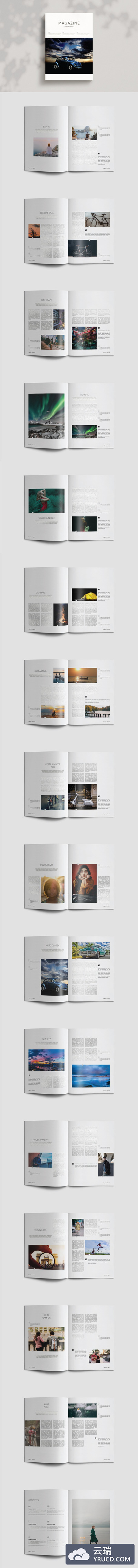 A5规格简约时尚的杂志画册设计模板