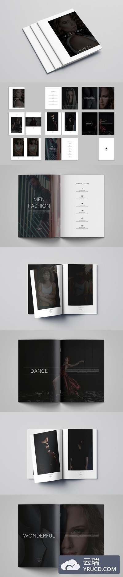 极简主义的摄影杂志画册设计模板