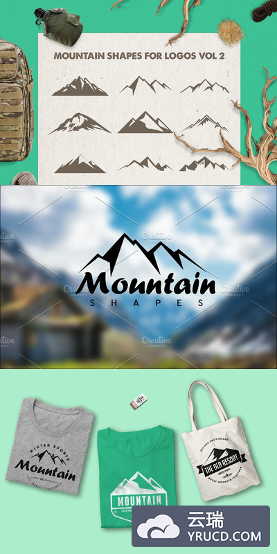 山峰形状logo模板 Mountain Shapes For Logos Vol 2