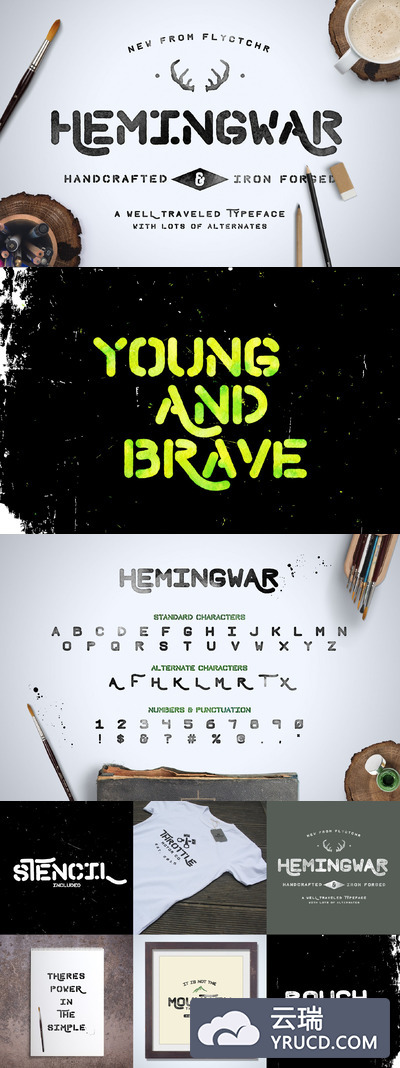 个性设计字体 Hemingwar Font + Extras