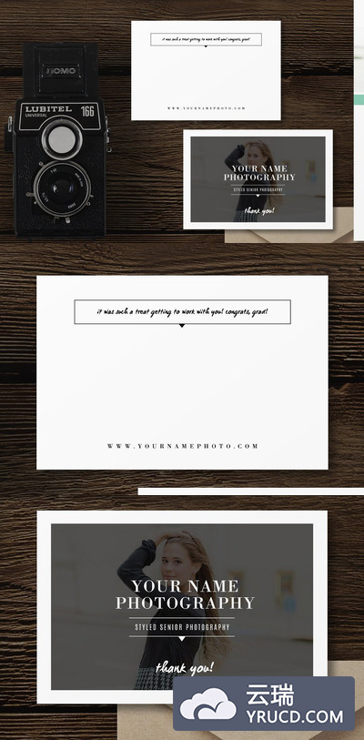 明信片设计模板 Photographer Thank You Card Template