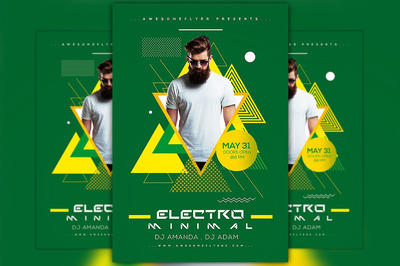 极简主义电子音乐模板 Minimal Electro Flyer Template