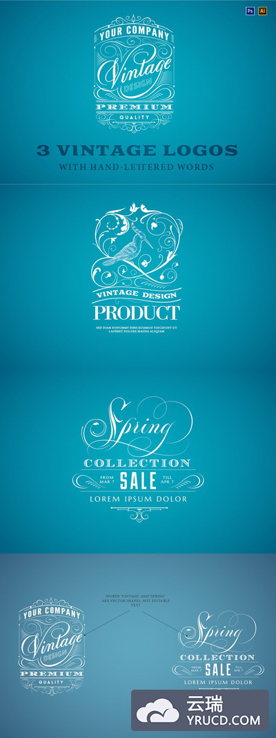 经典logo素材 3 vintage logos