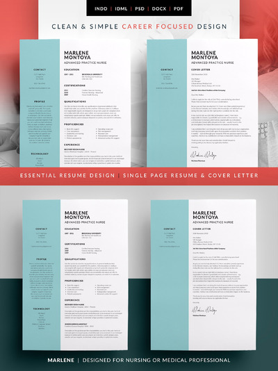 简单的简历模板下载 Marlene - Essential Resume