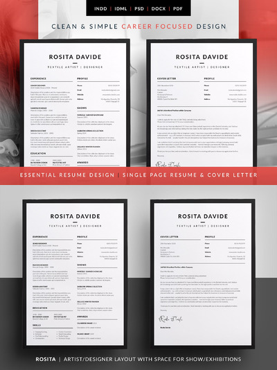 简单的简历模板下载 Rosita - Essential Resume