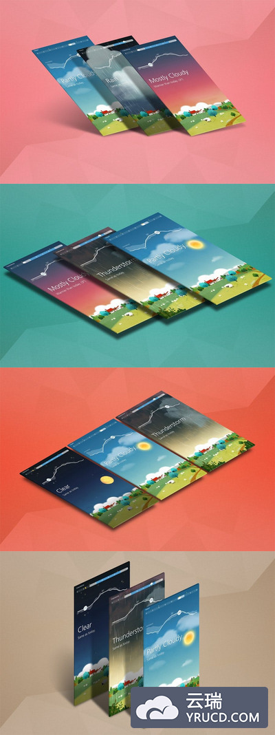 多角度移动页面设计展示样机素材下载 [PSD]