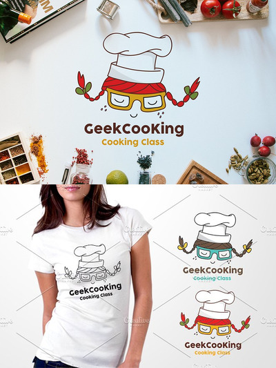 烹饪logo素材 Cooking Geek Logo