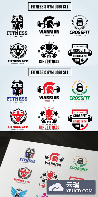 健身logo素材模板 Fitness Logo Set