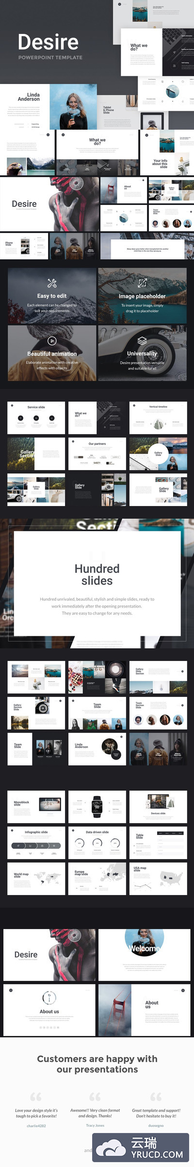 时尚简约ppt模板 Desire PowerPoint Template + GIFT