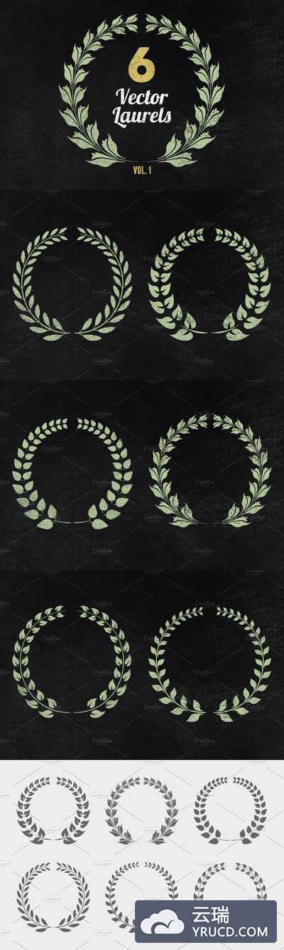 月桂树插画 Vector Laurels Volume 1