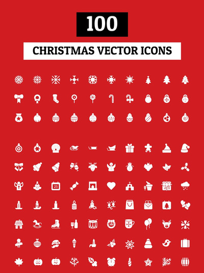 圣诞节矢量图标 100 Christmas Vector Icons