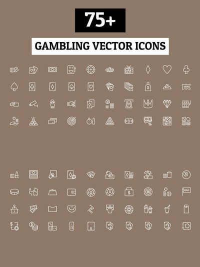 游戏矢量图标素材 75+ Gambling Vector Icons