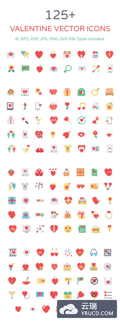 情人节图标素材 125+ Valentine Vector Icons