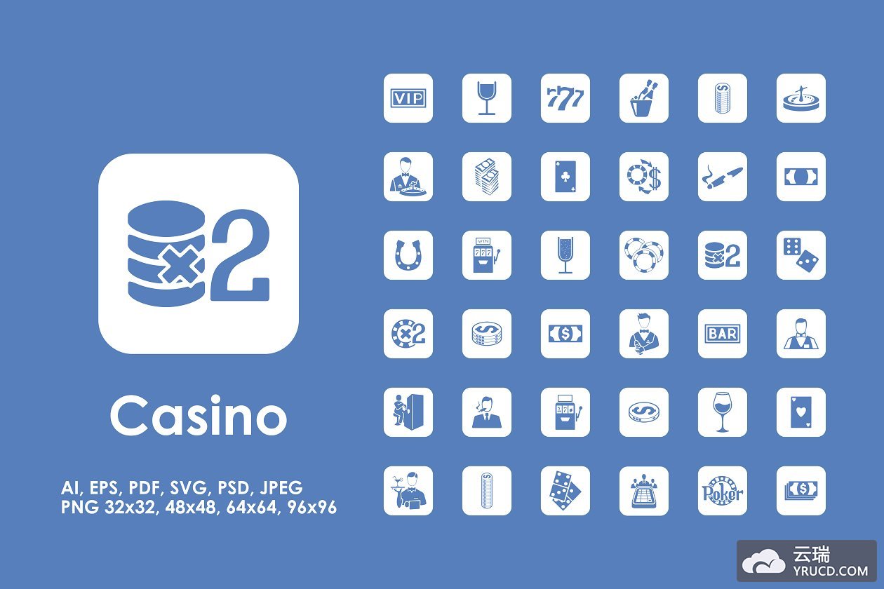 游戏ui图标素材 36 Casino icons