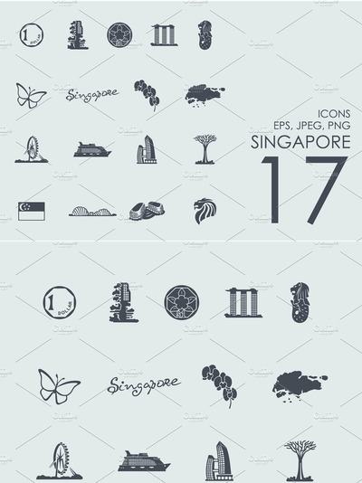 新加坡元素图标素材 17 Singapore icons