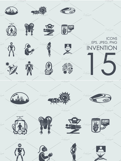 发明矢量图标素材 15 invention icons