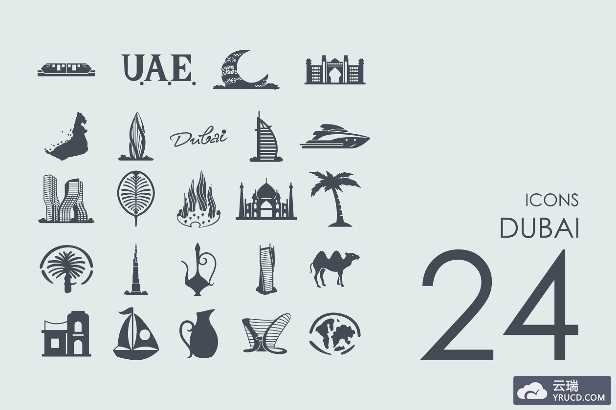 迪拜元素图标素材 24 Dubai icons