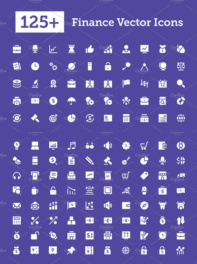 金融矢量图标素材 125+ Finance Vector Icons