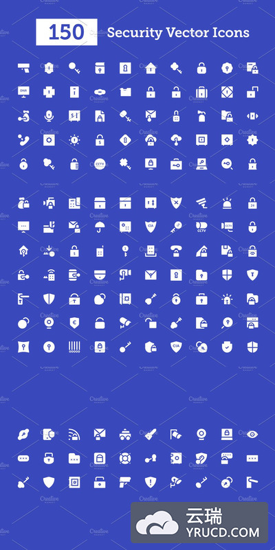 互联网安全矢量图标 150 Security Vector Icons