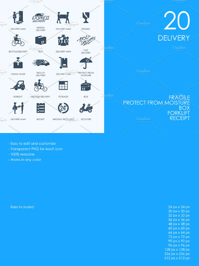 快递物流图标素材 Delivery icons