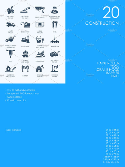 建筑矢量图标素材 Construction icons
