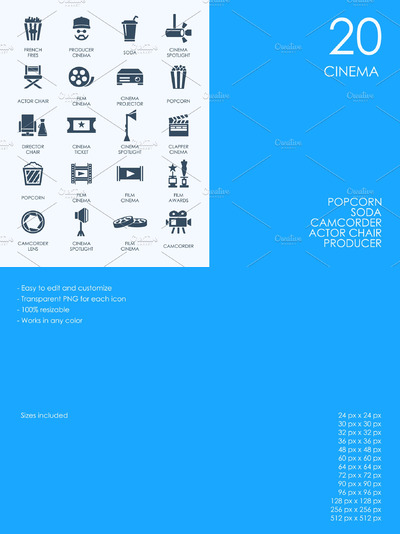电影院图标素材 Cinema icons
