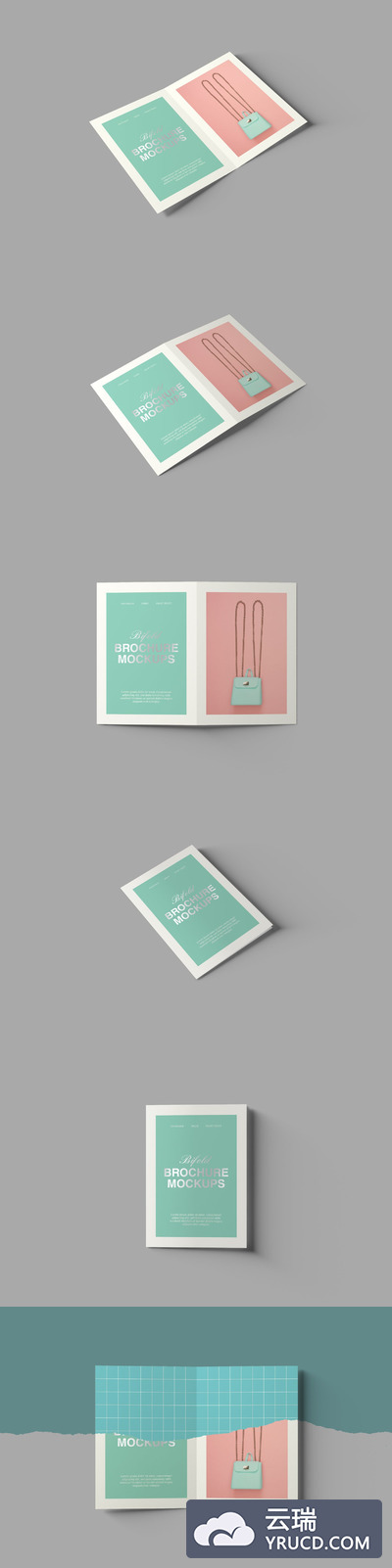 完美的多角度画册设计展示样机素材下载[PSD]