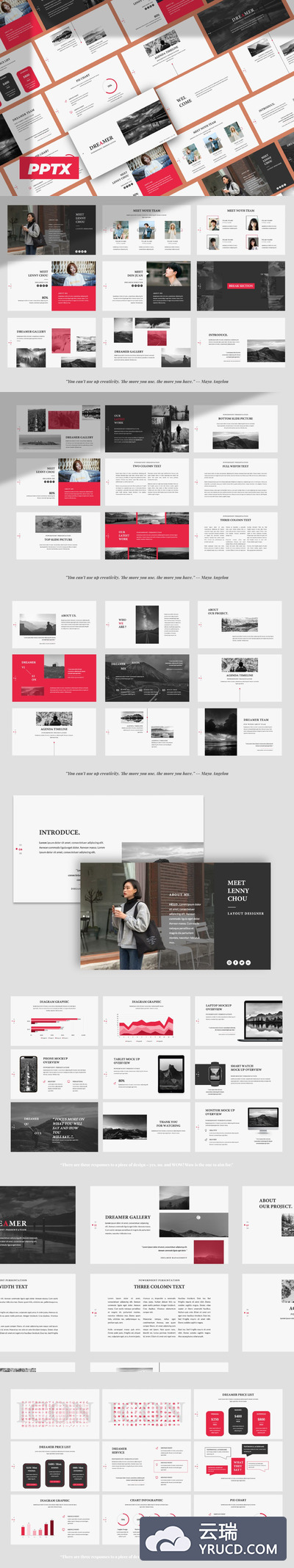 时尚高端简约多用途的高品质专业powerpoint幻灯片演示模板（pptx）