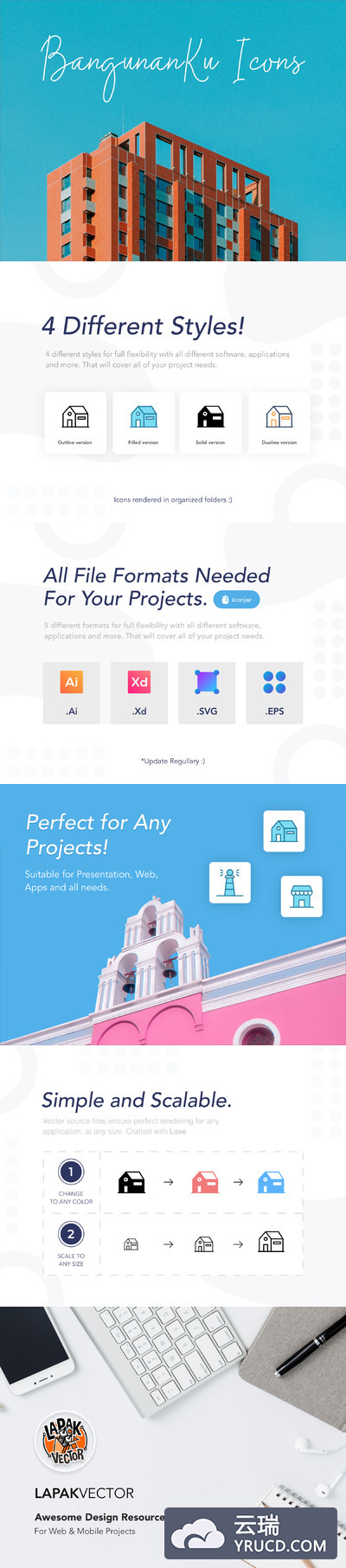 建筑矢量图标[Ai,XD]