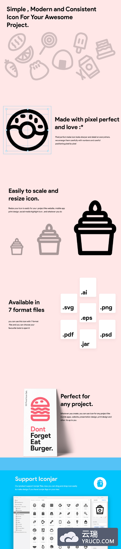 50 个精美的美食图标素材下载[Ai]