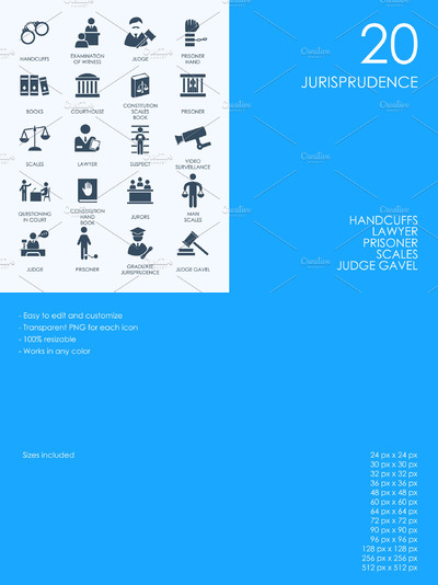 法律法院图标素材 Jurisprudence icons