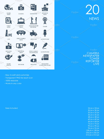 新闻矢量图标素材 News icons
