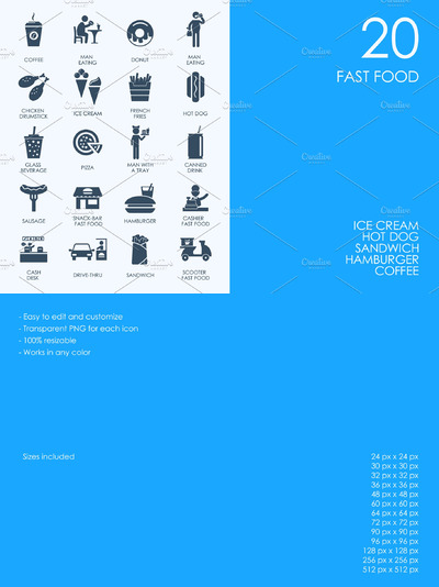 快餐图标素材 Fast food icons