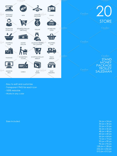 商店的图标素材 Store icons