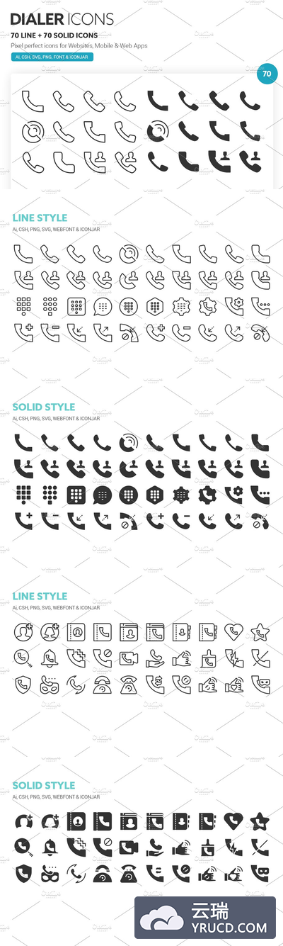 电话矢量图标 Dialer Icons