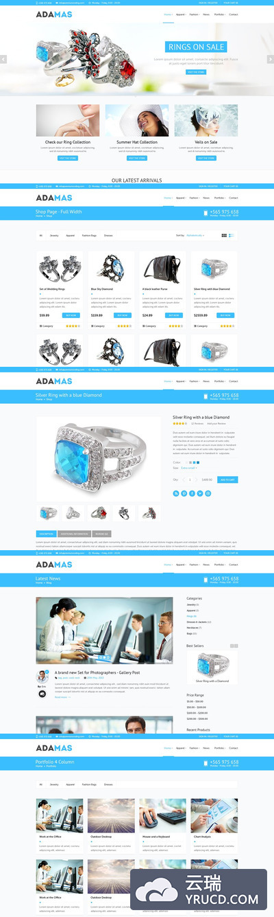 独特的响应式网页素材 Adamas - Responsive WooCommerce Shop
