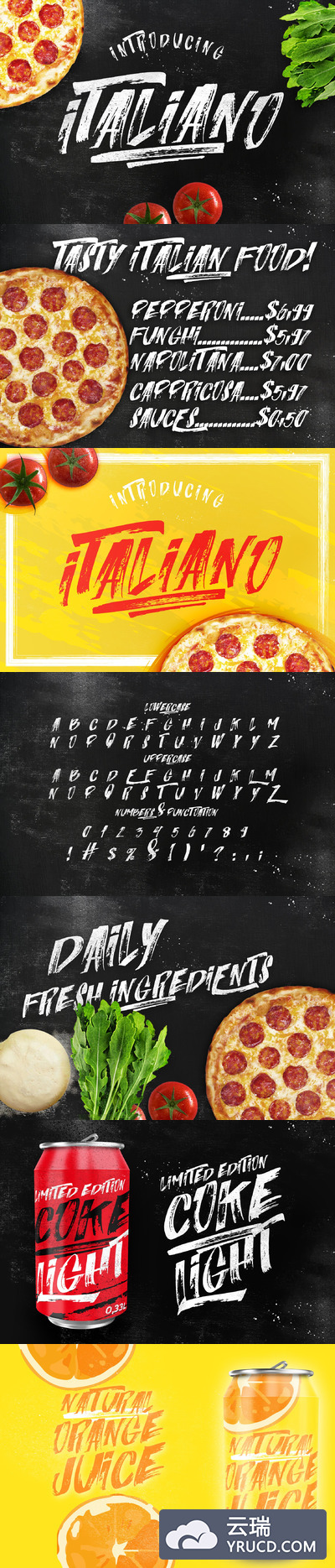 手写美食字体 ITALIANO Brush Font