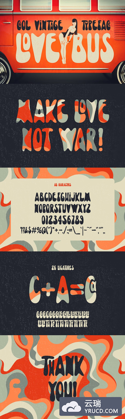 可爱的个性字体 Lovebus Typeface & Bonus