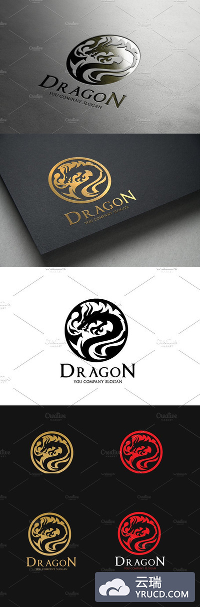 龙图形logo素材 Dragon