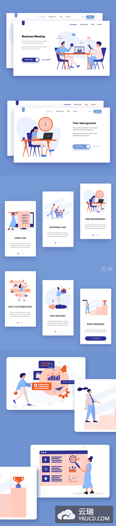 电商概念矢量插画素材下载[Ai]