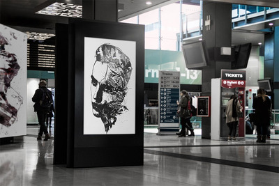 机场高端海报设计展示样机[PSD]