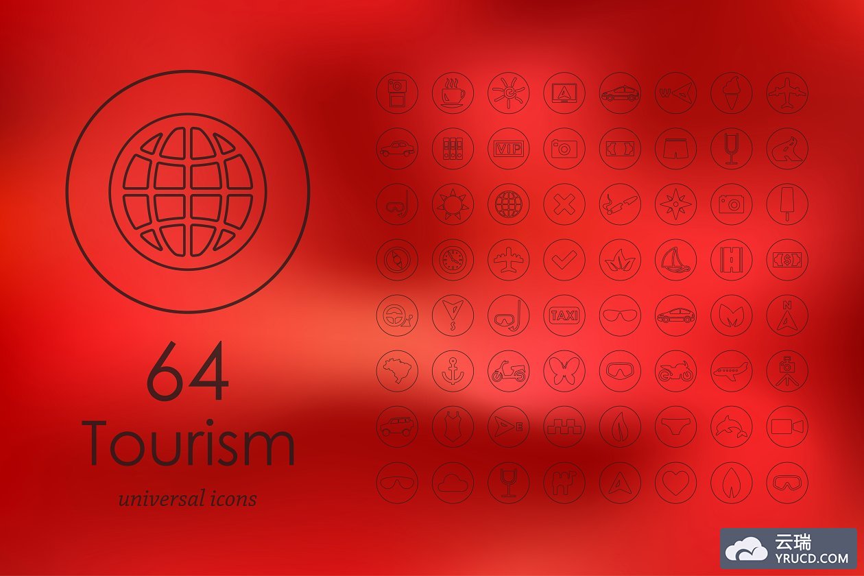 手机旅行图标素材 64 tourism icons