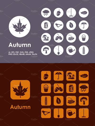 秋季图标素材 Autumn icons