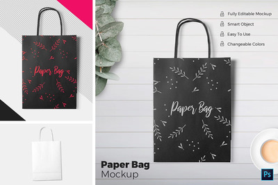 好用逼真的纸袋设计展示样机下载[PSD]